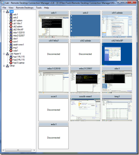 windows remote desktop connection manager